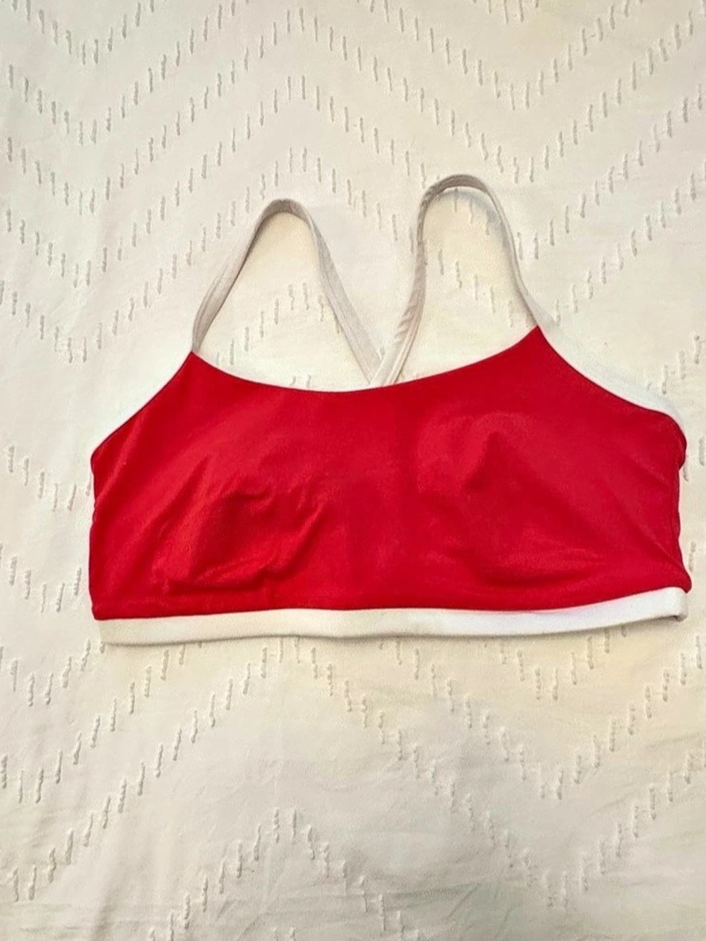 All in motion Red & White Bikini Top Size Medium Like New